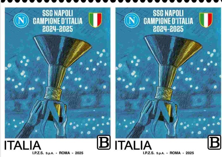 Un francobollo per lo Scudetto: Poste Italiane celebra il Napoli campione d’Italia