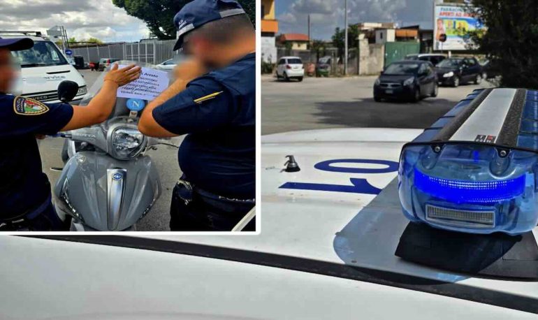 Arzano, centauri senza patente, sotto chiave moto e scooter: vasta operazione della polizia locale.