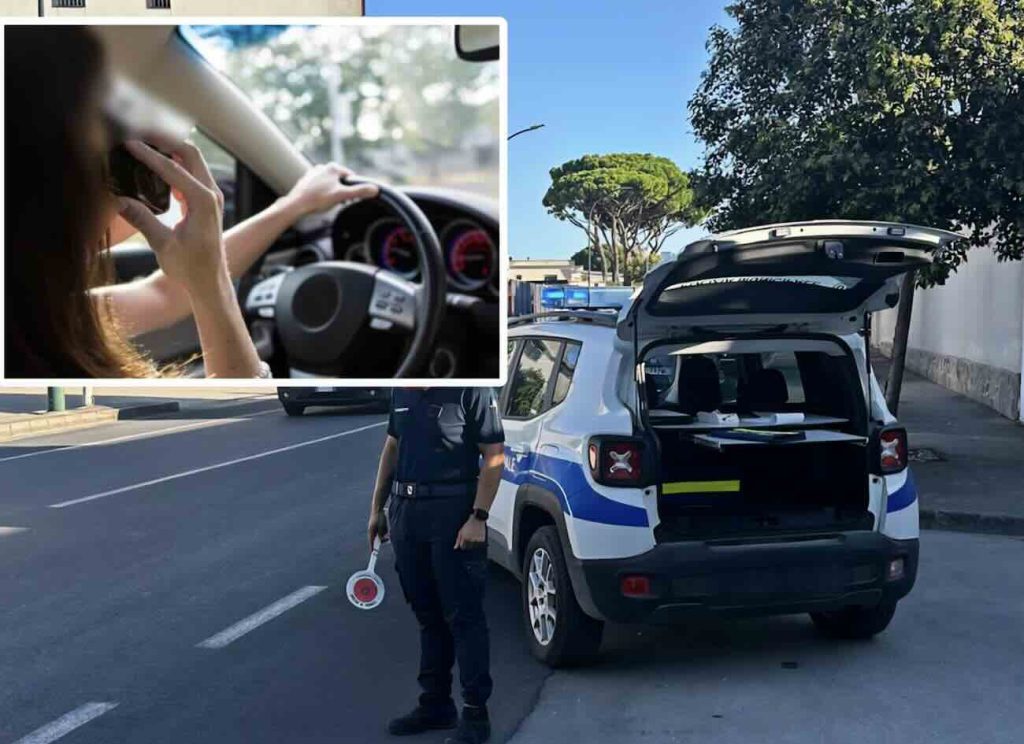Arzano, mamma al cellulare in auto davanti a scuola della figlia: patente ritirata