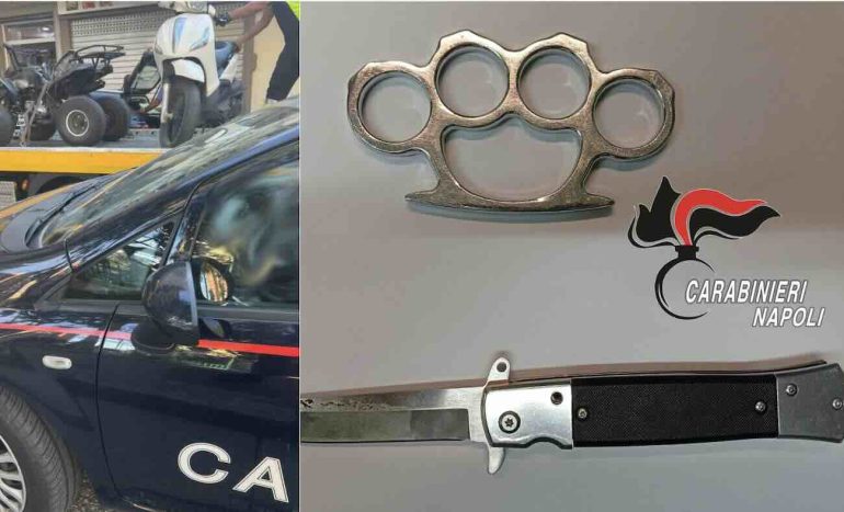 Napoli, blitz a Marianella: in giro con coltelli e tirapugni, 2 denunciati