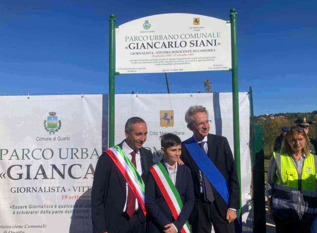 Quarto, inaugurato il parco Urbano dedicato a Giancarlo Siani
