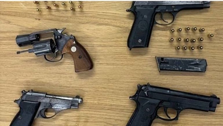 L'arsenale recuperato dalla polizia