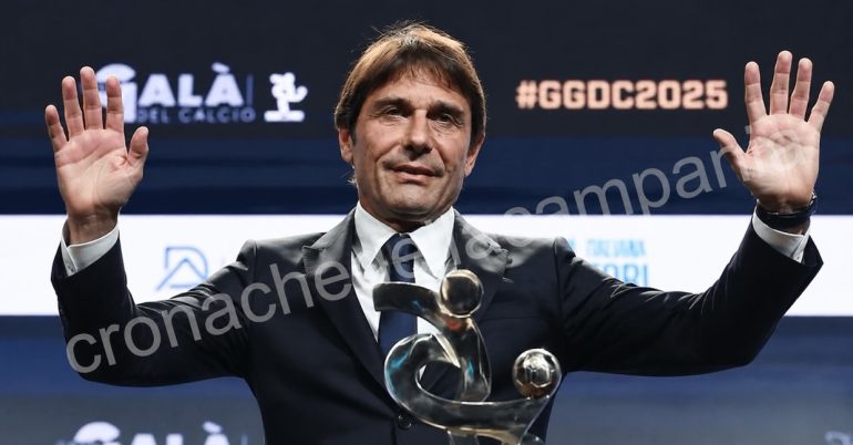 Conte al Gran Galà AIC: “Scudetto? Campionato combattuto, ma il Napoli vuole difenderlo”