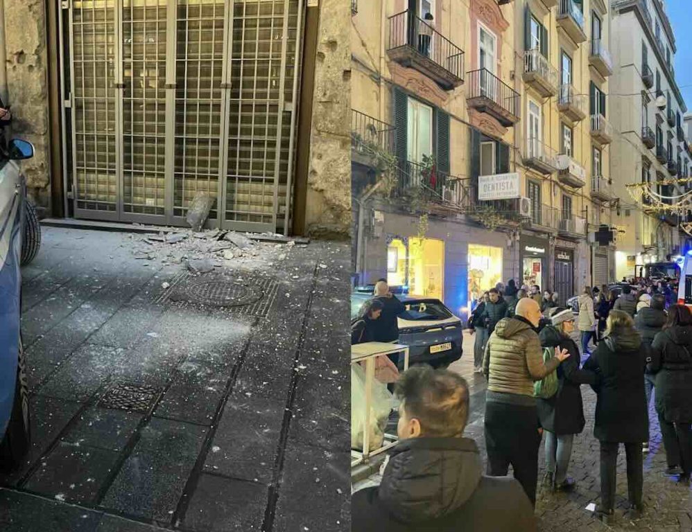 Napoli, crolla un cornicione in via Toledo: ferita una ragazza