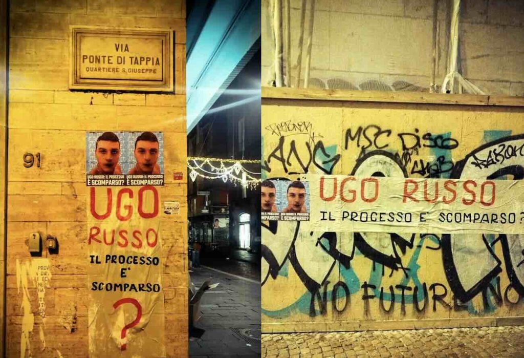 Quartieri Spagnoli, lenzuolata di protesta per Ugo Russo: “Dov’è finito il processo?”