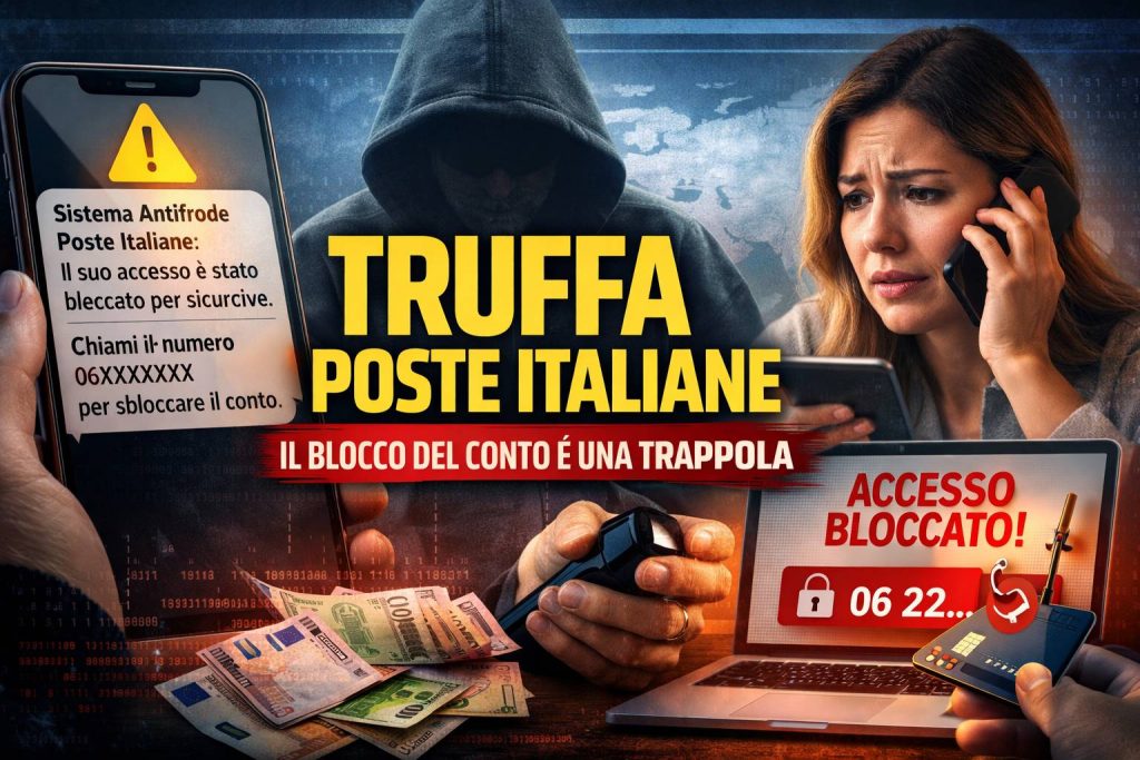 Ti bloccano davvero il conto: la nuova truffa Poste studiata su misura per ingannarti