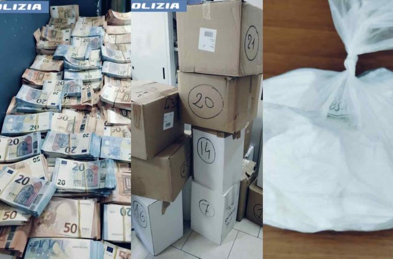 Maxi-sequestro a Porta Nolana: oltre 200 kg di sigarette di contrabbando, cocaina e 417mila euro falsi