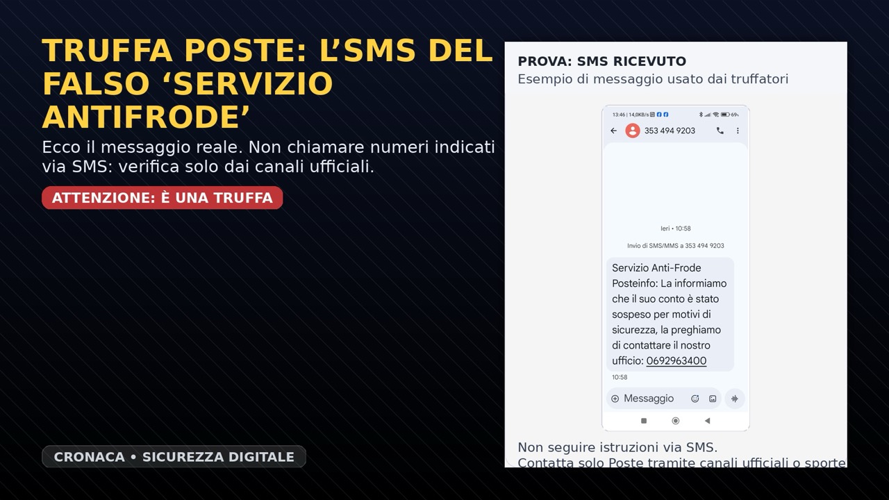 SMS Truffa Poste Italiane