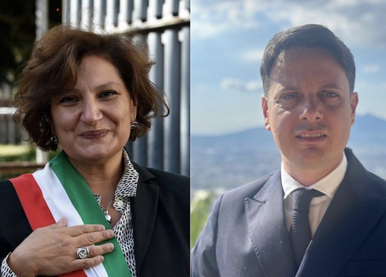 Nella foto l'ex sindaca Cinzia Aruta e il consigliere dimissionario Luigi De Rosa