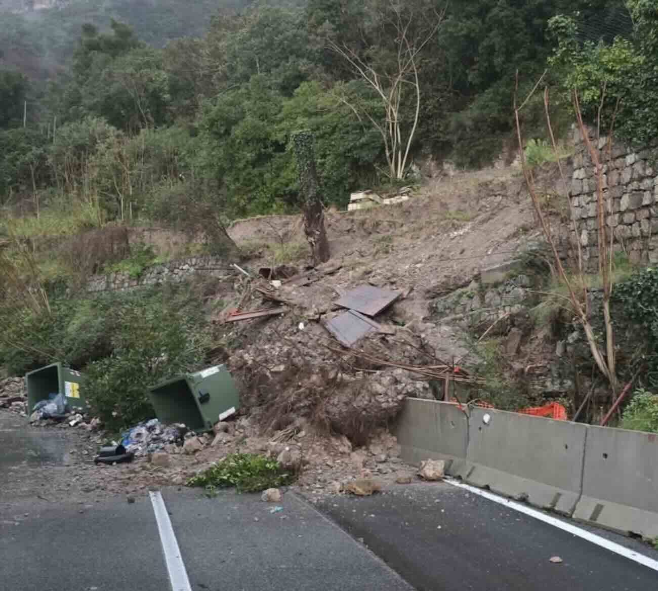La frana a Vietri sul Mare