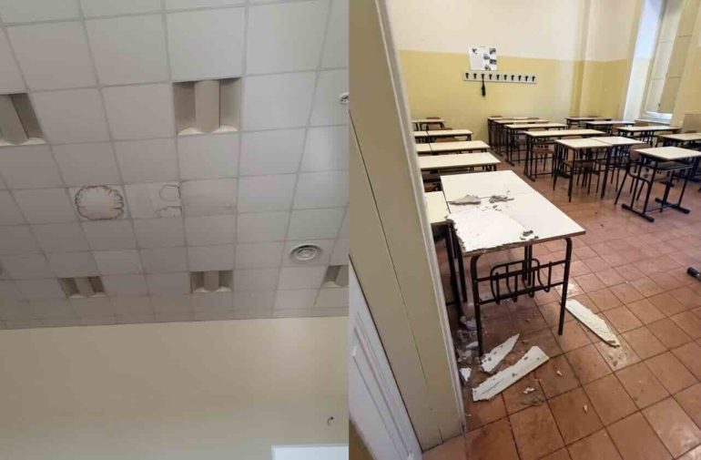 Napoli, crollano pannelli al liceo Genovesi: paura tra gli studenti