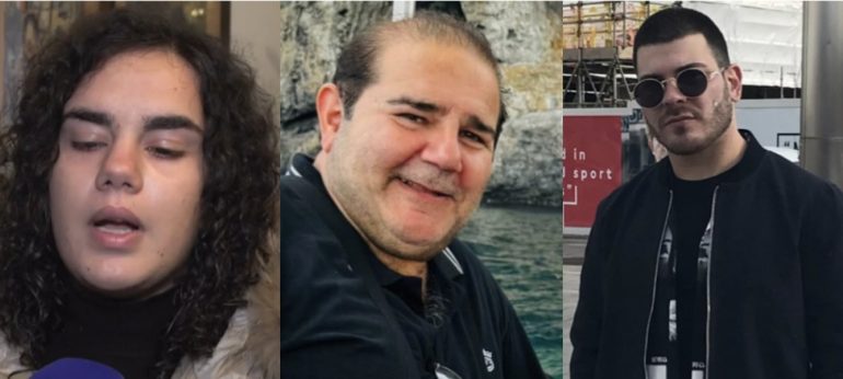 Nella foto Cristina Russo, il papà Gaetano e l'assassino Andrea Sirica