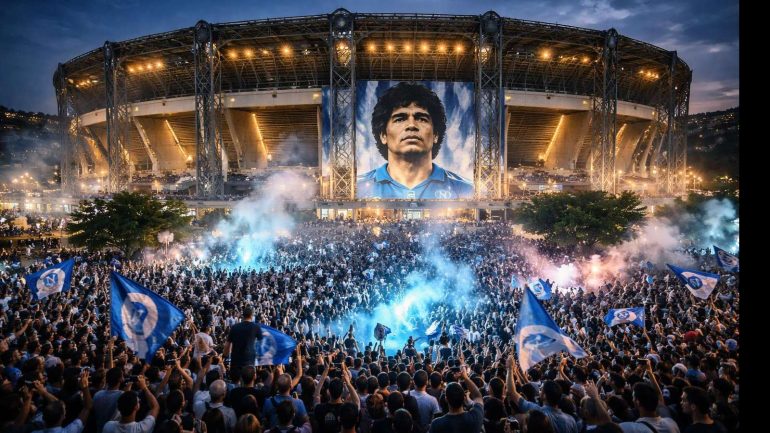 Il San Paolo diventa Maradona: il tempio dei sogni napoletani