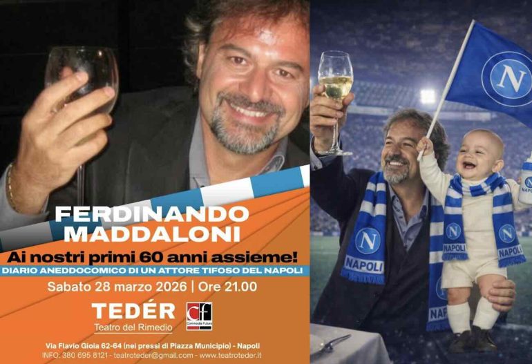 «Ai nostri primi sessant’anni assieme»: Maddaloni porta in scena il diario di una vita con il Napoli