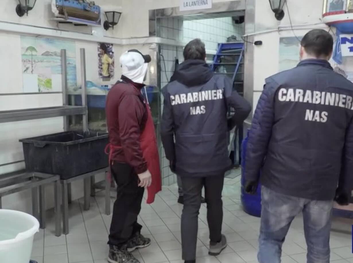 I controlli dei Nas in una pescheria