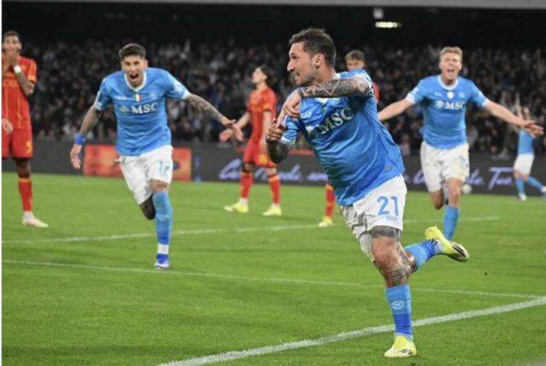 L'euforia di Politano dopo il gol dellì1-1