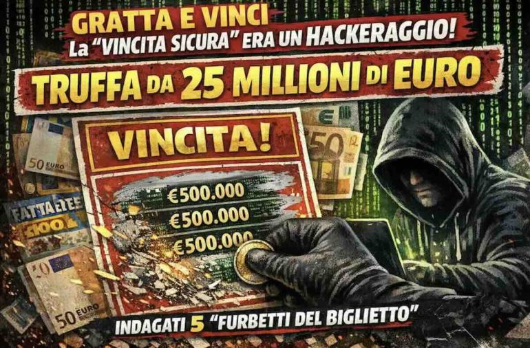 Manipolavano il server per individuare i biglietti vincenti dei Gratta e Vinci: truffa da 25 milioni