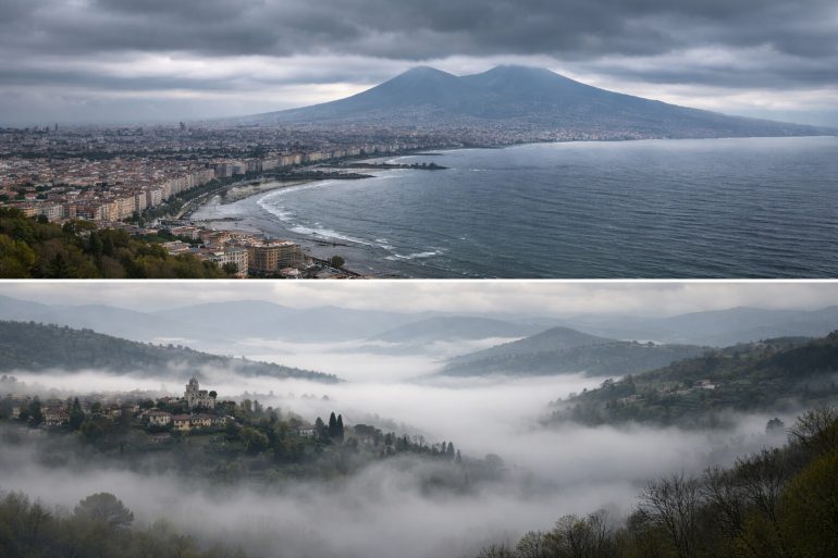 Meteo Campania: coperto in gran parte della regione, freddo al mattino con massime 12–17°C