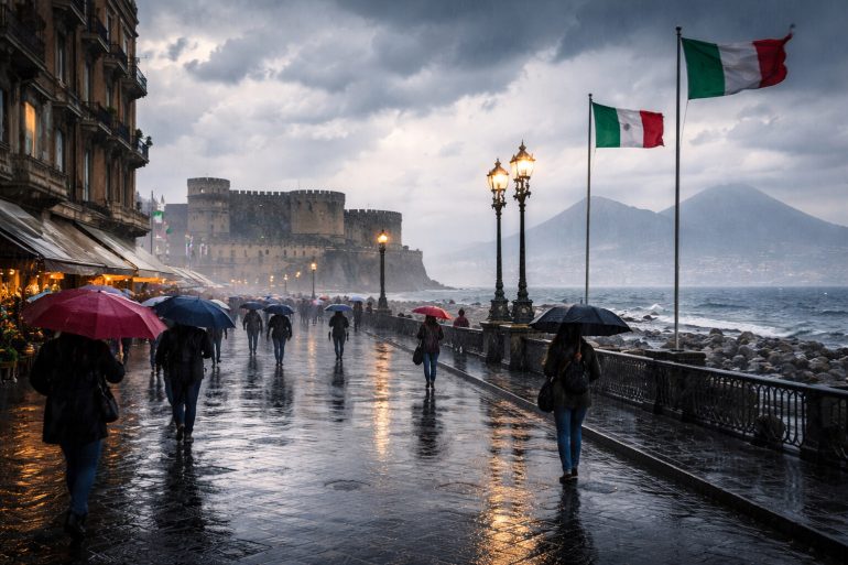 Meteo Napoli: rovesci e pioggia debole in Campania, temperature tra 3.6° e 17°