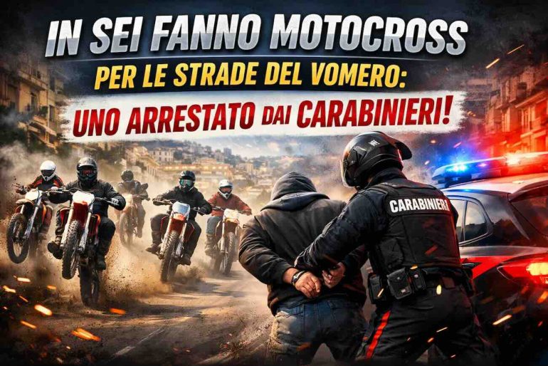 Motocross senza targa tra i vicoli del Vomero: carabiniere trascinato per metri, arrestato un 29enne