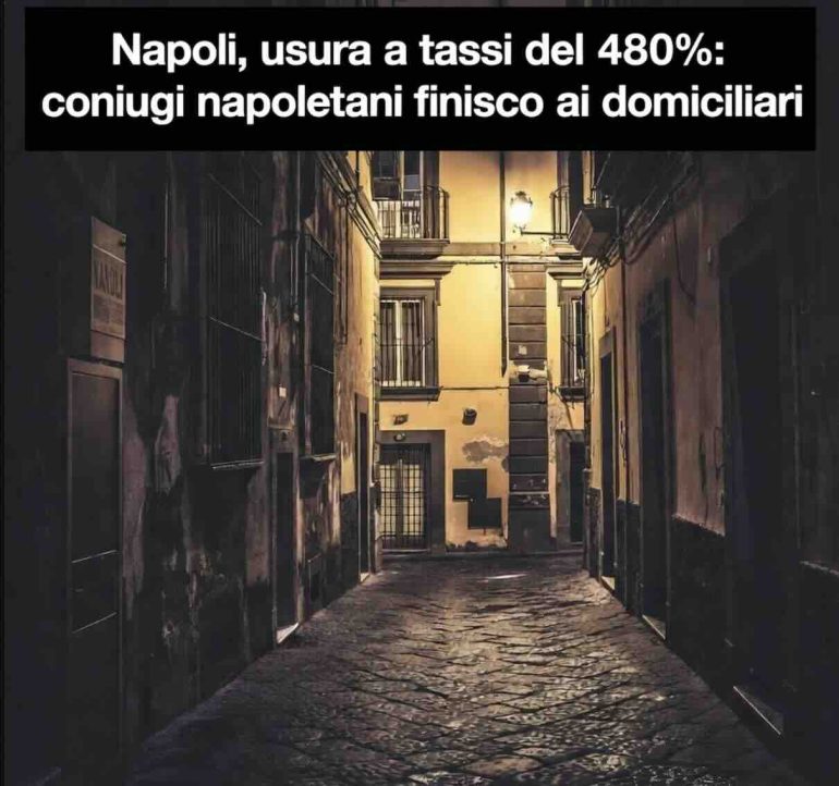 Napoli, usura a tassi del 480%: coniugi napoletani ai domiciliari