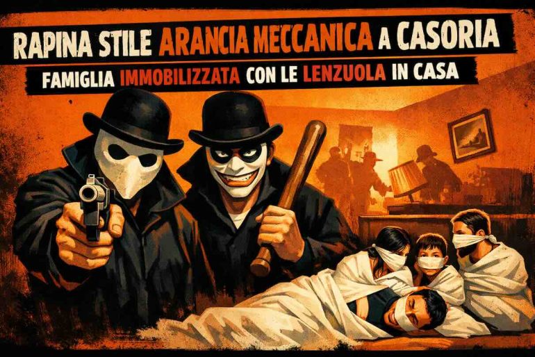 Rapina choc a Casoria: famiglia immobilizzata con le lenzuola