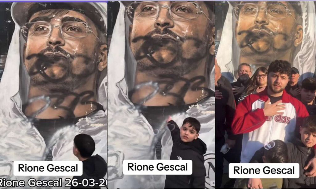 Sfregiato il murale di Geolier: il rione Gescal insorge