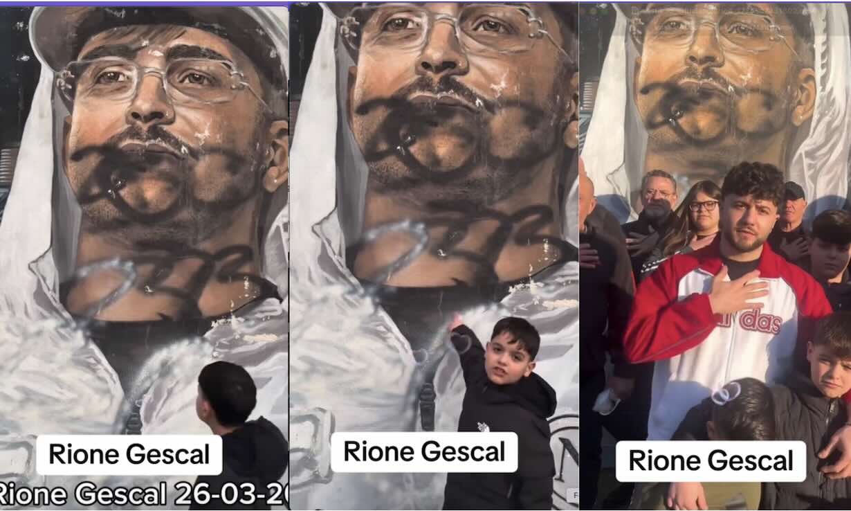 Il murale di Geolier sfregiato