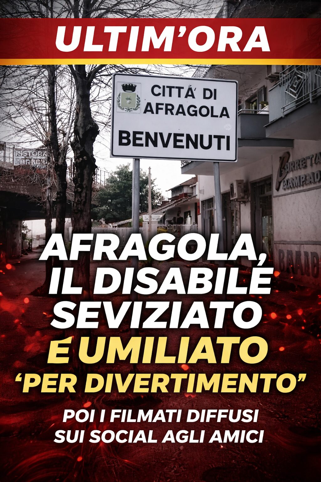 Afragola, il disabile seviziato e umiliato «per divertimento»: poi i filmati diffusi sui social agli amici