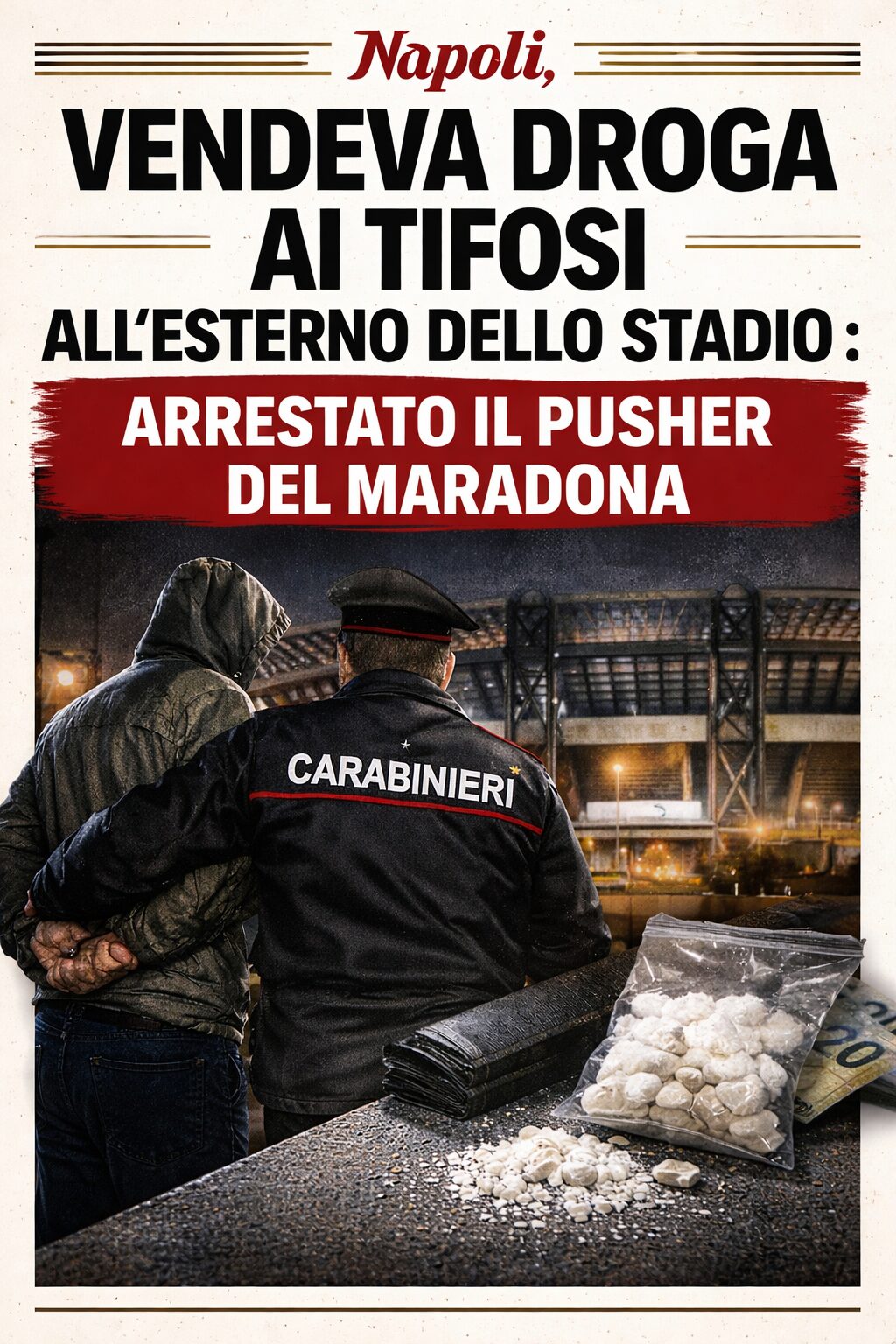 Napoli, vendeva droga ai tifosi all’esterno dello stadio: arrestato il pusher del Maradona