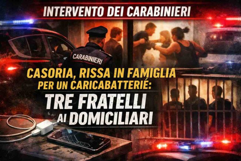 Casoria, follia in famiglia per un caricabatterie