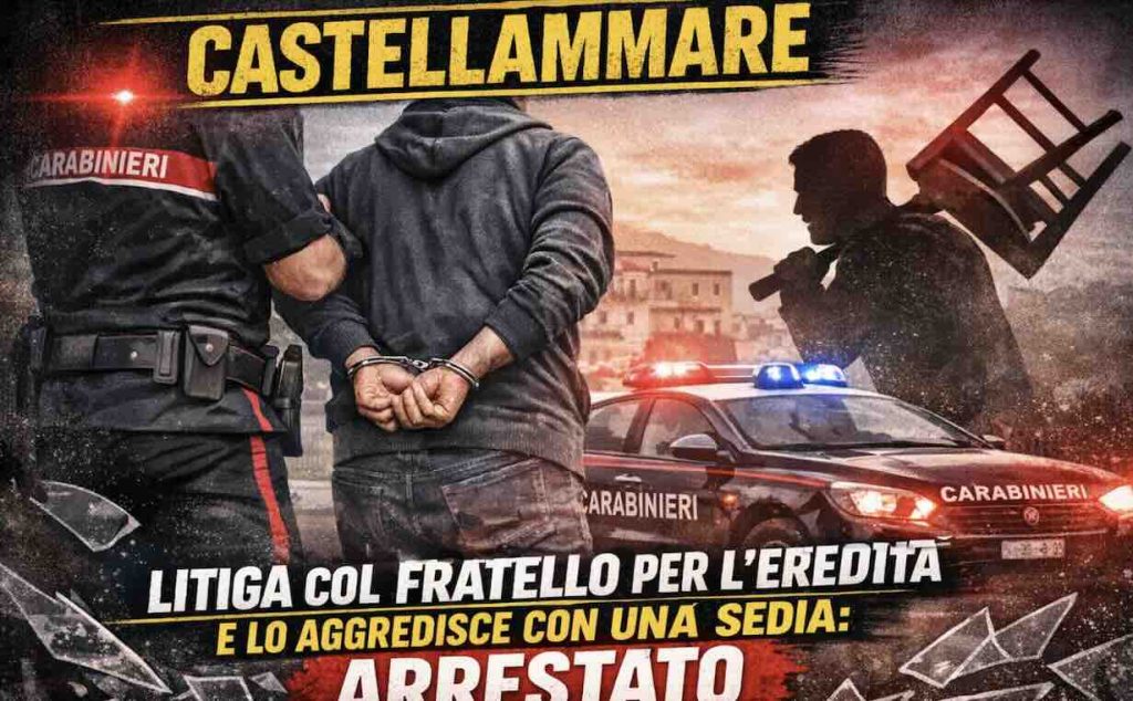 Castellammare, cerca di uccidere il fratello a colpi di sedia: arrestato per tentato omicidio