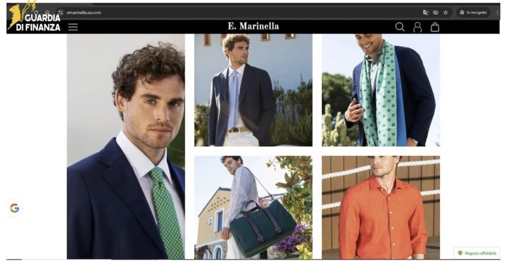 Falsi prodotti «Marinella» online: la Finanza oscura sito di e-commerce pirata