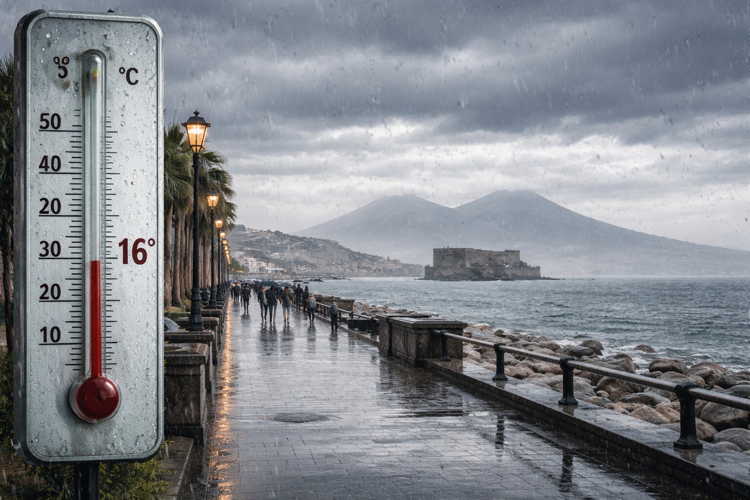 Meteo Campania: coperto con piogge deboli in provincia, Benevento la più esposta ai rovesci — temperature 10°-19°