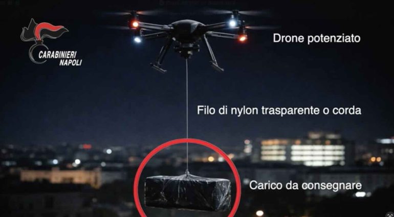 Poggioreale, pioggia di crack dal drone: l’ultimo volo della camorra finisce in strada