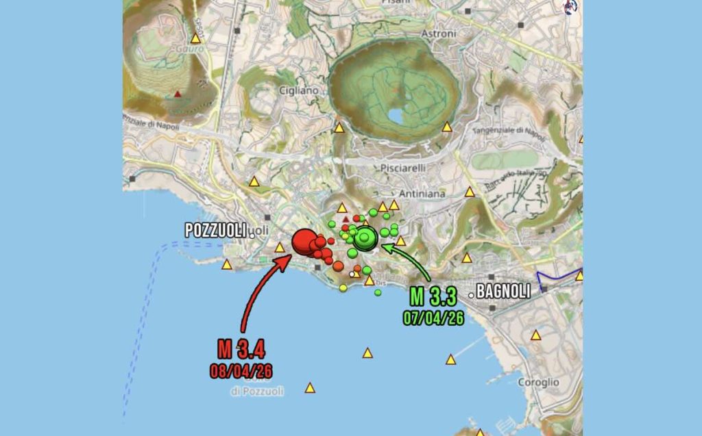 Sciame sismico ai Campi Flegrei con scossa di magnitudo 3.4: nessun danno ma resta l’allerta