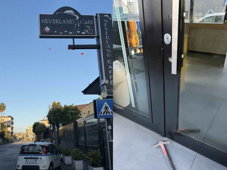 Casavatore, tentato colpo al Bar Neverland sventato dall’allarme: ladri in fuga