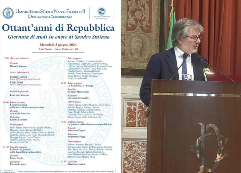 Ottant’anni di Repubblica: giornata di studi in onore di Sandro Staiano all’Università di Napoli Federico II