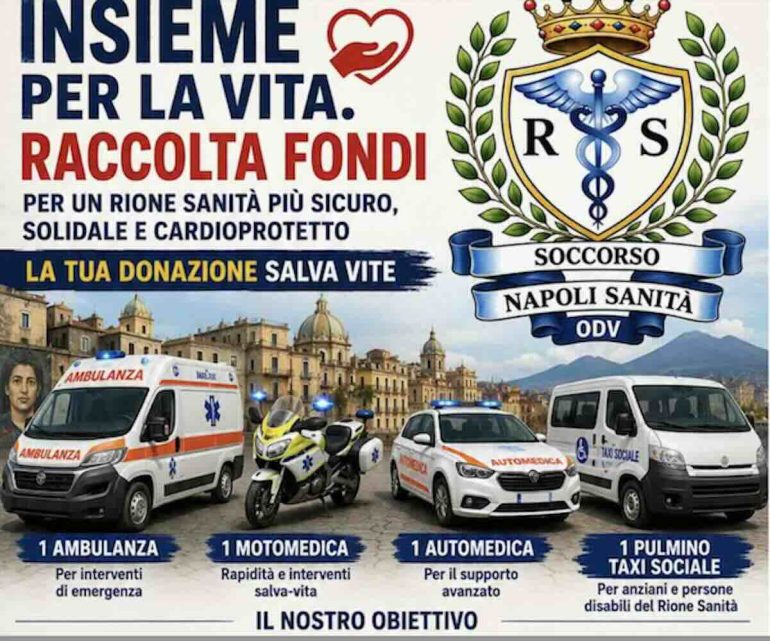 Rione Sanità, raccolta fondi per ambulanza e mezzi di emergenza