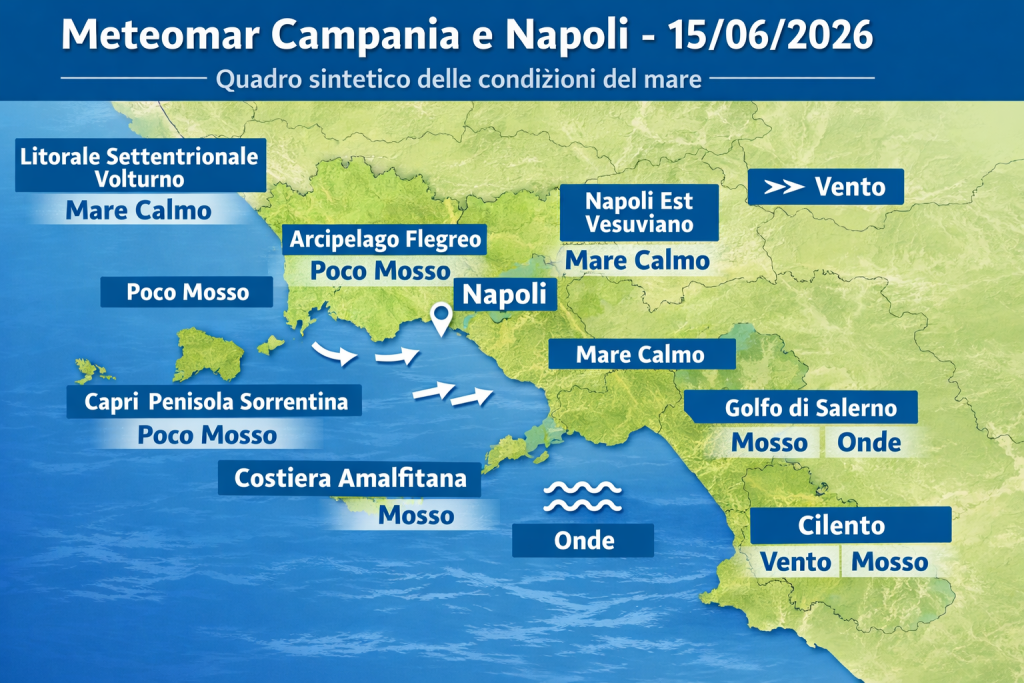 Mappa previsioni mare Campania e Napoli