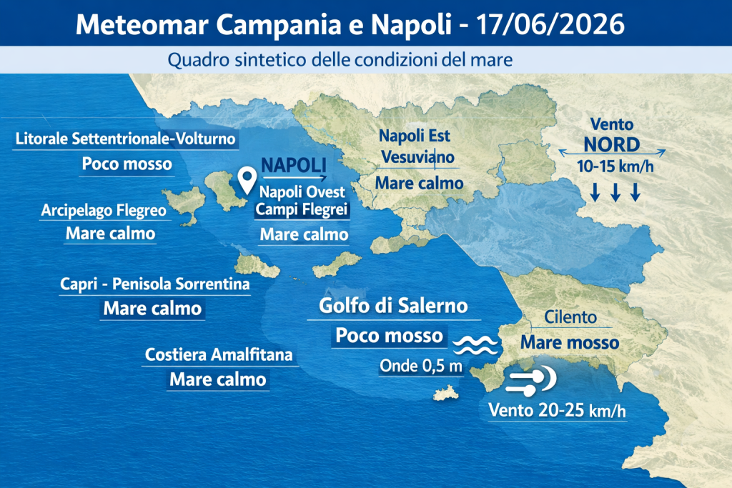Mappa previsioni mare Campania e Napoli