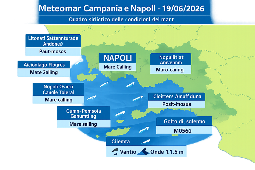 Mappa previsioni mare Campania e Napoli
