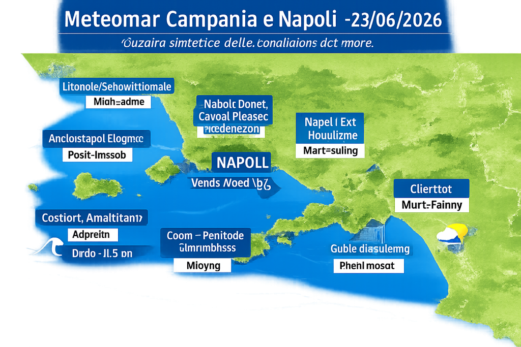 Mappa previsioni mare Campania e Napoli