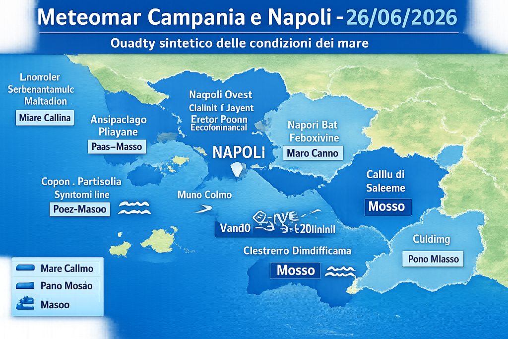Mappa previsioni mare Campania e Napoli