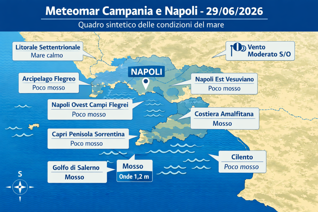 Mappa previsioni mare Campania e Napoli