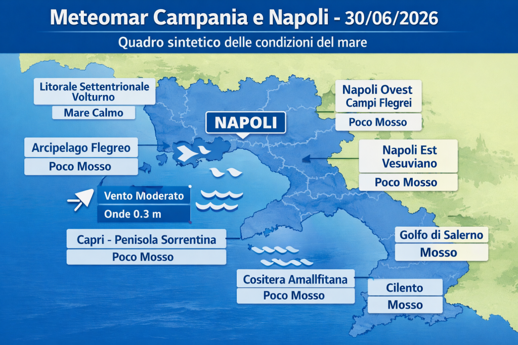 Mappa previsioni mare Campania e Napoli