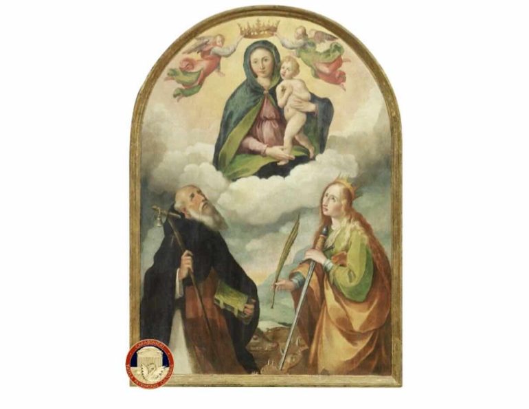 Ritrovata e restituita pala d’altare del XVI secolo trafugata a Pignataro Maggiore