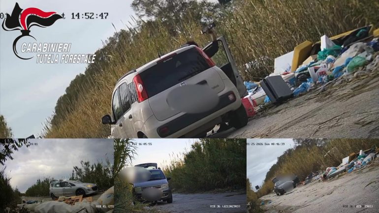 Giugliano, incastrati dalle telecamere i furbetti del sacchetto: 21 denunciati per sversamento illecito di rifiuti