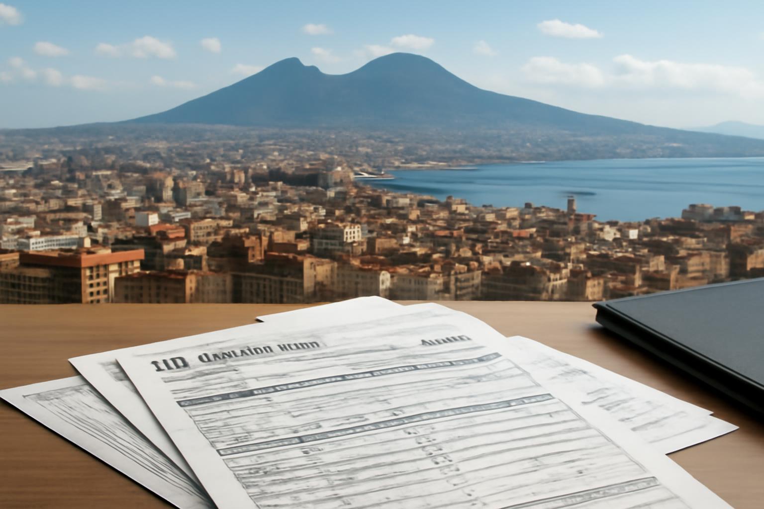 Piazza affollata a Napoli con decine di mezzi delle forze dell'ordine e elicottero in volo a bassa quota, immagine di approfondimento