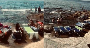 Lido abusivo sullo scoglione di Marechiaro: lettini a noleggio e bar improvvisato, scatta la denuncia